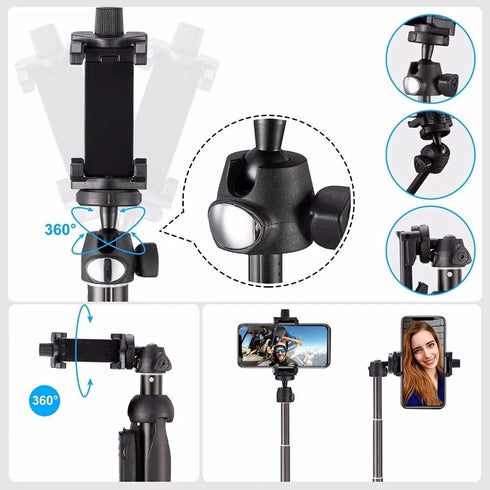 Tripod Monopod Selfie Stick 40 Inch with Wireless Remote Control, Phone Clip Holder for iPhone 15/14/13/12/11 Pro Max,