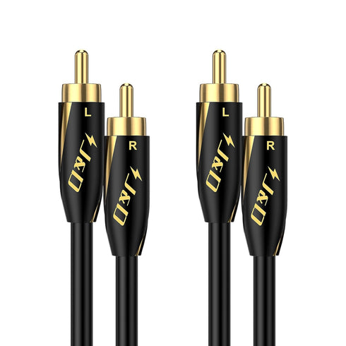 J&D Audiophiles RCA Cable, 24 AWG 2RCA Male to Male Stereo Interconnect
