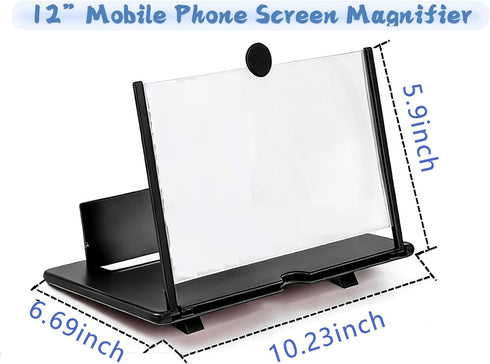 Svenirven 12 Amplifier,3D "Screen Magnifier HD Mobile Phone Magnifier Projector Screen for Movies,Videos,Foldable