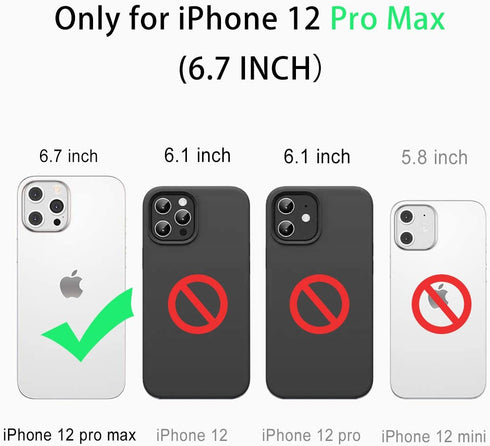 Diverbox Waterproof Case for iPhone 12 Pro Max, Durable Shockproof Cover with Kickstand & Screen Protector (Black)