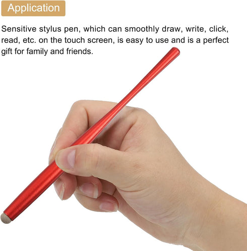 MECCANIXITY 2pcs Stylus Pens for Touch Screens, Slim Universal Capacitive Pen with 4 Fiber Fine Tips, Red Green