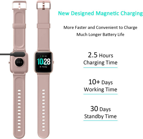 Fitpolo Fitness Tracker - Smart Watch with Heart Rate Monitor, 1.8 inches Color Touch Screen, IP68 Waterproof for Men