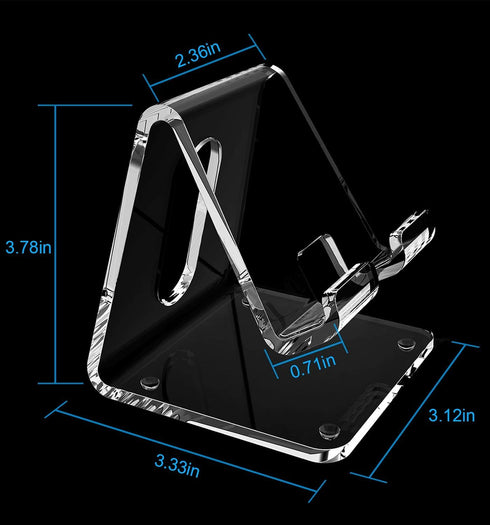 Crpich Phone16 15 14 13 12 11 2 Pack Acrylic Cell Phone Stand, Portable Phone Holder, Clear Phone Stand for Desk