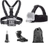 4 in 1 Chest Strap and Head Mount for GoPro Hero 12, 11, 10, AKASO EK7000, Brave 4, V50, Dragon Touch Action Cameras