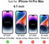 2 Pack Anti-Spy 360° Matte Tempered Glass for iPhone 14 Pro Max - 6.7" Anti-Glare Screen Protector, 4-Sides Privacy Film