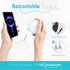 Retractable USB-C Cable, Portable Wall Charger & Fast Charge Power Bank - All in One for iPhone 15 & Samsung