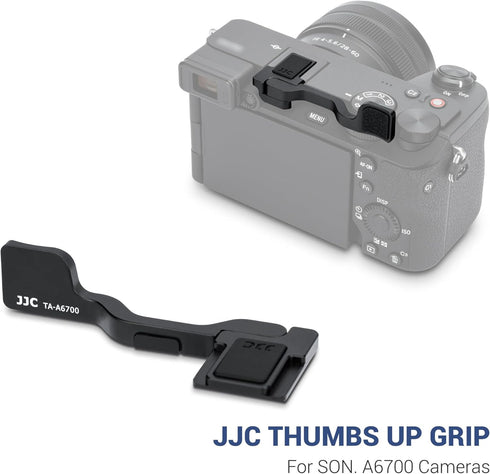 Foldable A6700 Thumb Up Grip for Sony A6700 Camera, Aluminum Alloy Metal with Hot Shoe Cover Protector