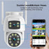 EVERSECU 6MP WiFi PTZ Security Camera Outdoor, Dual Lens, 360° View, Auto Tracking, Color Night Vision, 2-Way Audio