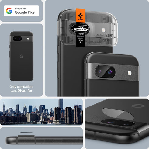 Spigen GlasTR EZ Fit Optik Camera Lens Screen Protector for Google Pixel 8a - Case Friendly - 2 Pack