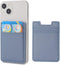 2Pack Leather Phone Card Holder, Adhesive Stick On Credit Card Pocket for Back of iPhone and Android Cases - Blue