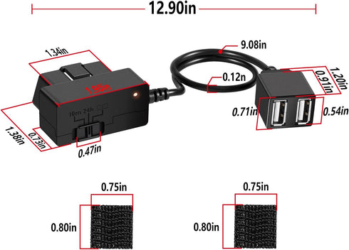 010-12530-23 46 47 56 57 66W 67W 2 24/7 for Garmin Dash Cam Constant Power Cable,OBD-II Constant Power Cable Compatible