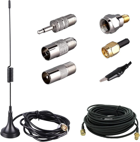 LACUCINO 75 ohm FM Antenna, Outdoor Antenna WiFi Stereo TV Indoor, 1.5m SMA-Male