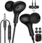Wired Earbuds Noise Cancelling 3.5mm Headphones for PC, Ear Buds with Mic, Magnetic Plug in Earphones for Samsung
