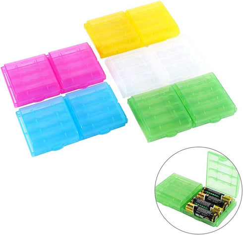 AA AAA Battery Holder, 10PCS Set, Transparent Hard Plastic, Multifunctional Storage Box, Organizer Container, 5 Colors