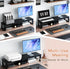 HEWORLIF Dual Monitor Stand Riser, Wood and Steel Monitor Stand for Desk, Multi-Purpose Desk Shelf Organizer