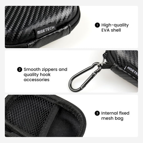 Earbud Case Holder, Wired Headphone Storage Pouch, Hard EVA Small Zipper Bag for Wireless Earbuds and Headphones