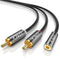 J&D 3.5mm to RCA Adapter Cable, Gold Plated 3.5mm Female to 2