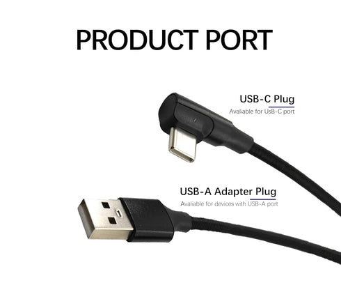 UIGOCLE 2.0 90-Degree (6.6FT) USB C Cable Compatible with USB to Type-C, Dash cam Extension Cable, mini Dash cam