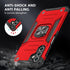 Galaxy A13 5G Case with Screen Protector, 360° Military Grade Rotatable Kickstand Protective Case (Red)