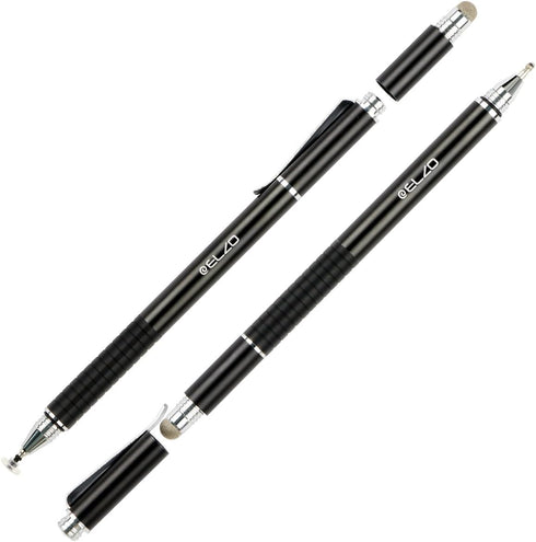 ELZO 3 in 1 Stylus, Disc Stylus Touch Screen Pens and Gel Pen Combo, 2 Pcs with 6 Replacement Tips for All Touch
