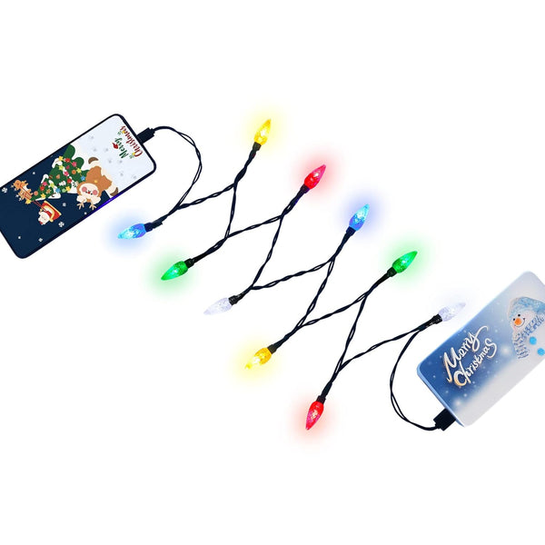 KBG Christmas Lights Type C Charger Cable, USB C and Bulb Charging, Multicolor LED Light for Phone 15 Pro Max/i 15