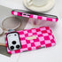 SOKAD 17 Checkered Phone Case for iPhone Pro Max with Finger Strap Kickstand, Cute Grids Plaid Checkerboard Pattern