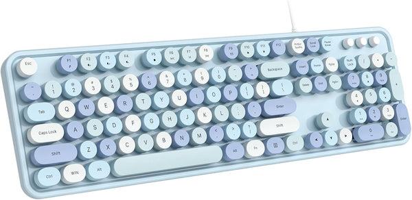 Wired Keyboard, Full-Sized Typewriter Keyboards, USB Plug and Play with Number Pad for Windows PC, Laptop