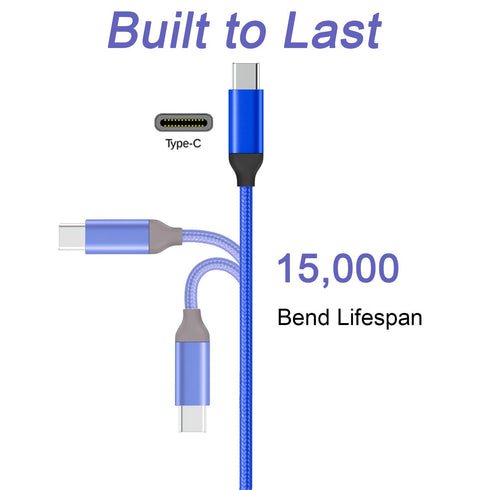 15 ft Long USB C Cables (2 Pack), USB A to USB C, Fast Charging Compatible with Sony PS5, Oculus Quest 2