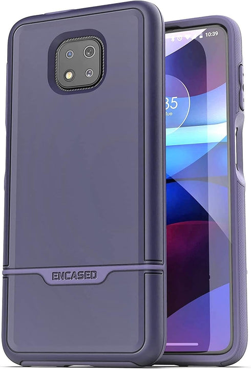 ENCASED Rebel Series Case for Moto G Power 2021, Military Grade Full Body Rugged Cover in Purple