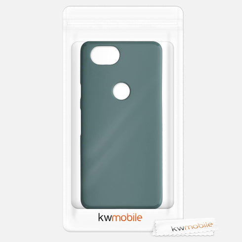 kwmobile Soft Slim Protective TPU Case for Google Pixel 2, Silicone Cover, Blue Green