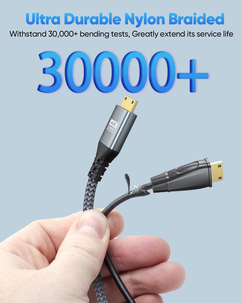 4K 3.3FT, 4K@60Hz, 2K@120Hz, 1080P, 3D W/2W/WH/2WH Mini HDMI to Mini HDMI Cable HDMI Mini Cable Support HDR, ARC