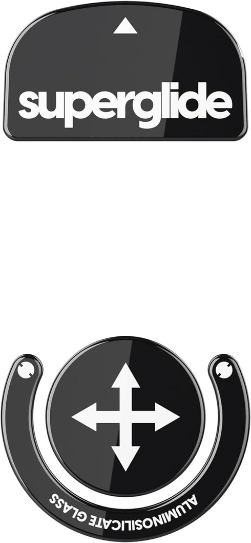 Superglide1 Mouse Feet/Skates - Ultra Strong Glass for Logitech G Pro X Superlight1 (Black)