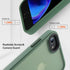 Military Drop Certified Shockproof Case for iPhone SE 2022/2020, Slim Semi-Clear Hard Back, Frosted Green.