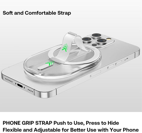 Magnetic Finger Phone Grip for MagSafe Stand, Phone Grip Strap Holder for iPhone 15/14/13/12 Series