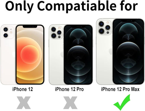 TENOC Phone Case Compatible with iPhone 12 Pro Max, Clear Case Non-Yellowing Protective Bumper Hard Back Cover for 6.7 Inch