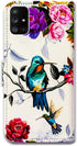 Case for Galaxy A71 5G, Hummingbird in Flowers Leather Flip Wallet Cover with Card Slot Holder Kickstand