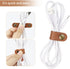 5 Pieces PU Leather Cord Organizer, Reusable Cable Keeper for Headphones and Earbuds (Brown)