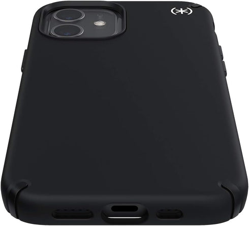 Speck iPhone 12 Case - Drop Protection, Scratch Resistant, Slim Design, Compatible Wireless Charging - Black, White
