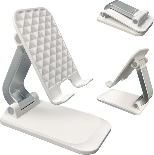 POQOD Foldable Cell Phone Stand for Desk, Fully Adjustable Phone Holder for Desk