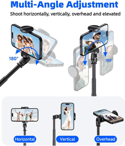 TianfuSpanda 70" 5.0 5.1, 360 Automatic Pop-up Magnetic Selfie Stick, Auto-Open Tripod Stand with Remote, Compatible