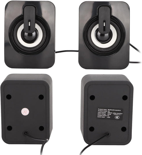Mini Computer Speaker, Stereo Less Distortion, USB Powered Wired Small Speaker for Desktop PC & Laptop