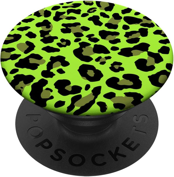 Leopard Print Stylish Cheetah Pattern Summer Cool Lime Green PopSockets Standard PopGrip
