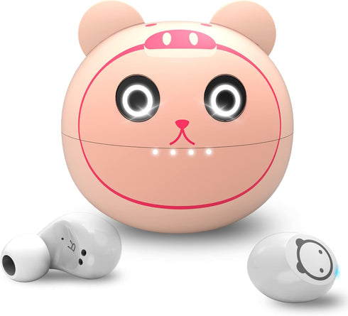 Pink Wireless Earbuds for Girls, Bluetooth 5.3 with Built-in Mic, 36H Playtime, IPX5 Waterproof, LED Display for Sports