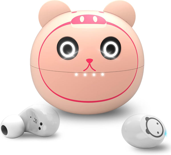 Pink Wireless Earbuds for Girls, Bluetooth 5.3 with Built-in Mic, 36H Playtime, IPX5 Waterproof, LED Display for Sports