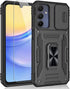Shockproof Phone Case & Sliding Camera Cover & Ring Holder Kickstand with Screen Protector for Samsung Galaxy A15 5G
