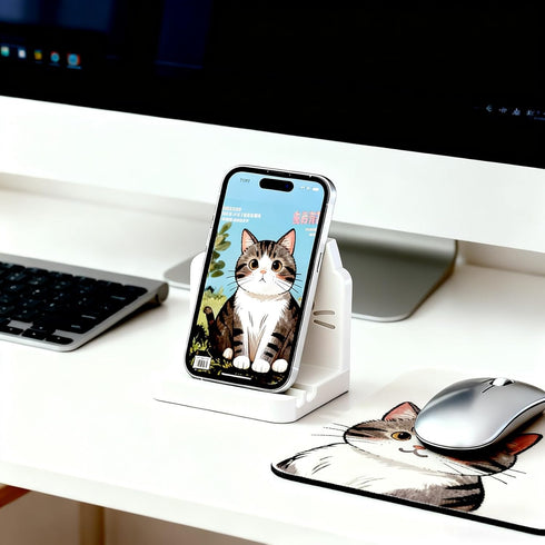 YFLCFCX Personalized Phone Stand for Desk with Two Slots, Custom Phone Holder for Desk, Heavy Real Resin Phone Stands