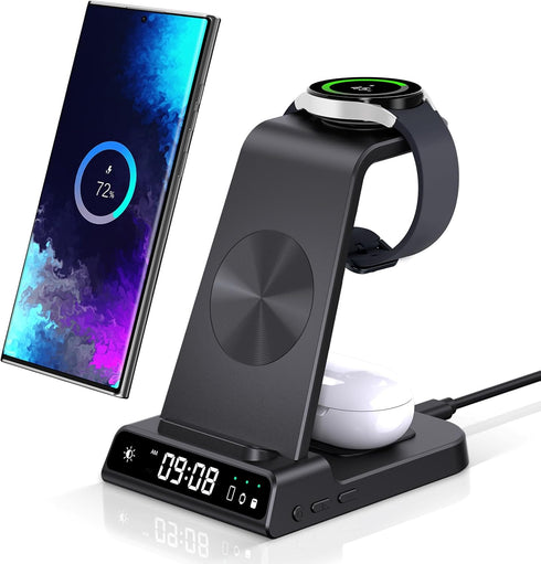 3 in 1 Wireless Charging Station for Samsung Galaxy S24 Ultra/S23 Ultra/S22/S21/Note 20/Z Flip 6/Fold 6, Wireless