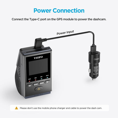 VIOFO D5000 11.4ft(3.5M) A229 Pro/A229 Plus/A119M Pro/A119Mini 2 Type-C USB Cigarette Charger with Power Cable for Dash
