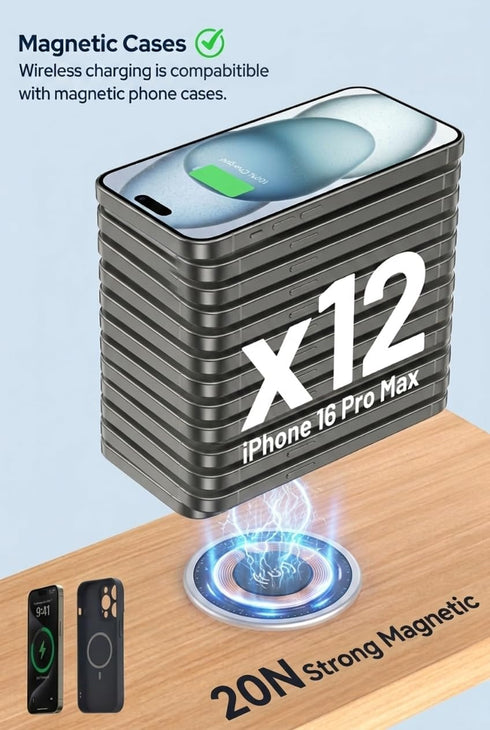 i.VALUX 15W 17 16 15 14 13 12 Wireless Magnetic Charger Desk Mount Fast Charger for iPhone Pro Max Series,Magnet Qi