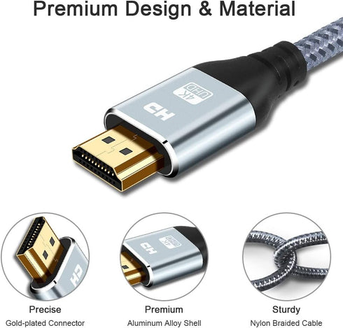 4K 40 4K 60HZ 18 2.0 2.2/1.4, 3D, 2160P,1080P 28AWG PS4/3, HDMI Cable Foot, High Speed Gbps HDMI Cable, HDR, HDCP HDMI
